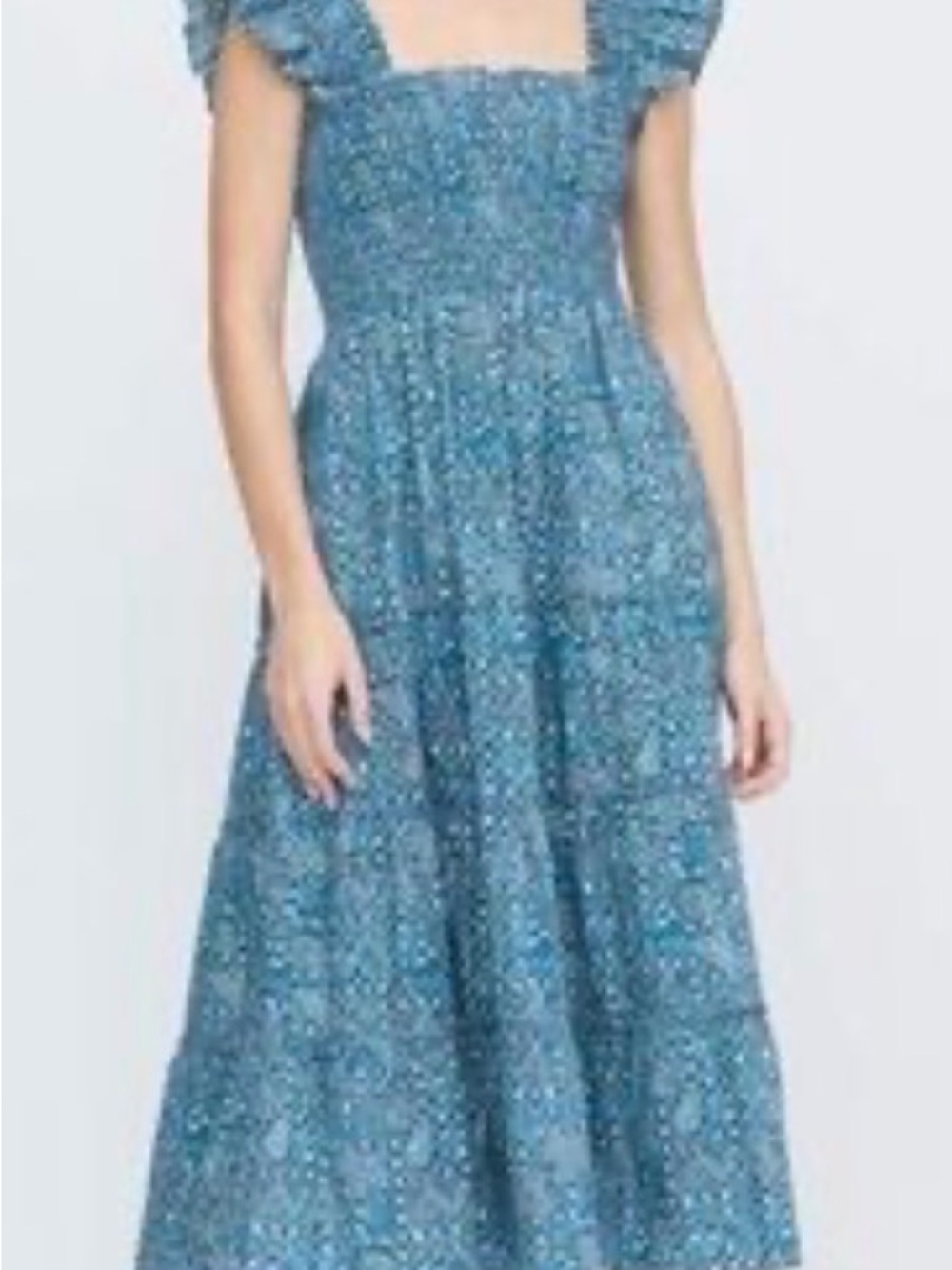 Size XS, Hill House Ellie Nap Dress, blue trellis pattern